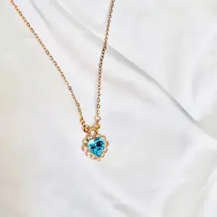 GENERICO - Collar corazon turquesa cristal - Joyas de Mora Azul