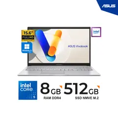 ASUS - LAPTOP VIVOBOOK X1504VA-NJ686W CORE 5-120U, 8GB, 512GB SSD 15,6" FHD WIN 11 HOME, SILVER