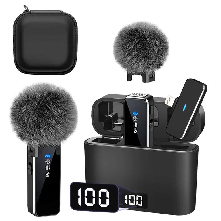 Micrófonos Dual K70 Pro Lightning - Peluches, base de carga y estuche