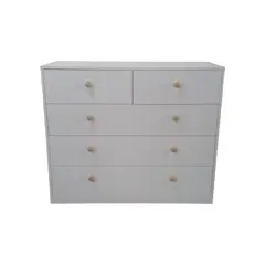 GENERICO - Cómoda Moderna con Jaladores de Madera y Base Cerrada – 5 Cajones