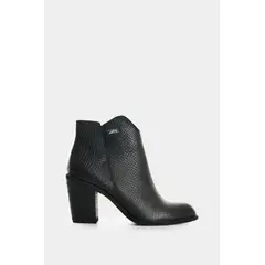 VELEZ - Vélez Botines De Cuero Grabado Para Mujer Alpha Negro