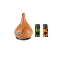 GENERICO - Humificador Difusor + Pack 2 Aceite Esencial De Menta Y Naranja Biozenze