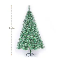GENERICO - ARBOL DE NAVIDAD PREMIUM VERDE CON PUNTAS NEVADAS 2,40 M.