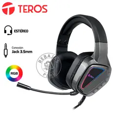 TEROS - Audifono Gaming TE-8171N con Micrófono y Luces RGB