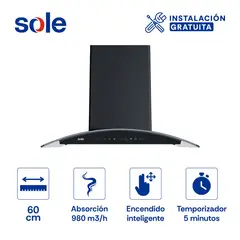 SOLE - Campana Decorativa Venus Ink 60 Cm 3120TURE103CO