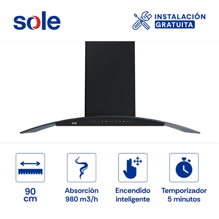 Campana Extractora Decorativa Venus Ink 90 Cm 3120TURE104CO