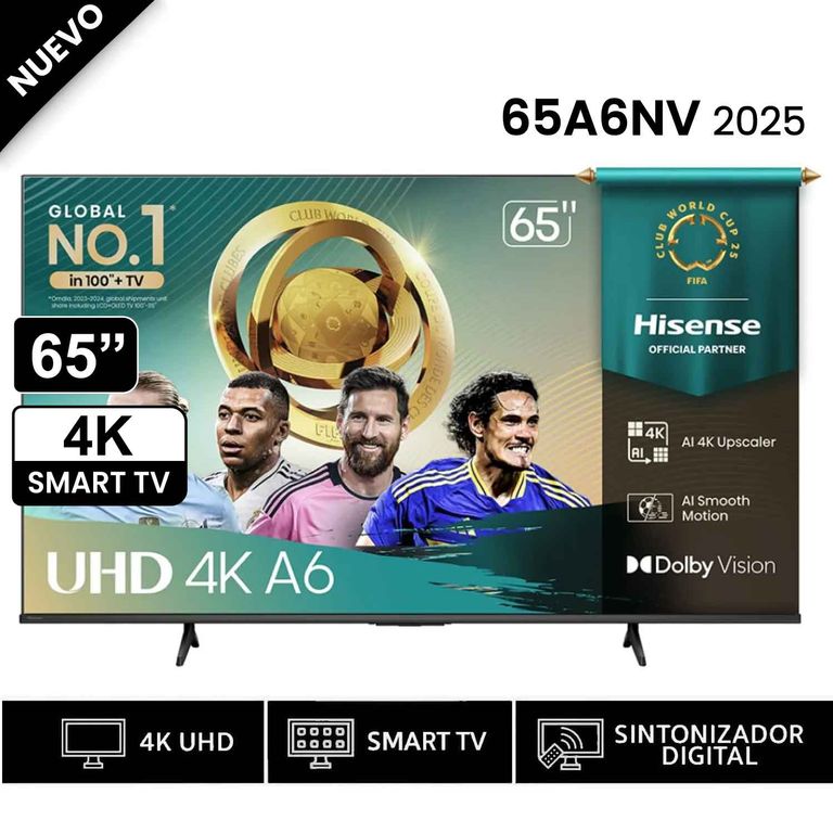 Televisor Led 65" Smart UHD 4K VIDAA 65A6NV 2025