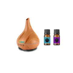 GENERICO - Humificador Difusor + Pack 2 Aceite Esencial De Eucalipto Y Lavanda Biozenze