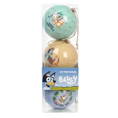 BLUEY - Set Bolas Navidad Arbol X3 unds 8cm Modelo 1