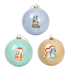 BLUEY - Set Bolas Navidad Arbol X3 unds 8cm Modelo 2