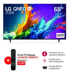 LG - Televisor QNED 55 4K THINQ AI 55QNED80TSA 2024