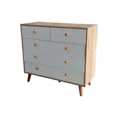 GENERICO - - Cómoda Moderna Color Duna con Cajones Blancos – Melamina 18 mm