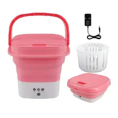 GENERICO - Mini Lavadora Portátil con Centrifugado Rosado