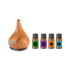 GENERICO - Humificador + Pack 4 Aceite Esencial: Menta, Eucalipto, Lavanda Y Naranja Biozenze