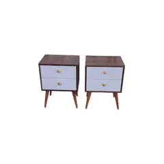 GENERICO - Dúo de Mesas de Noche con Jaladores Maderados Diseño Coordinado