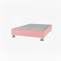 GENERICO - Box Tarima reforzado y acolchado - 2plz - Rosado