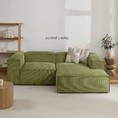 GENERICO - SOFÁ SECCIONAL KUBO - VERDE CLARO