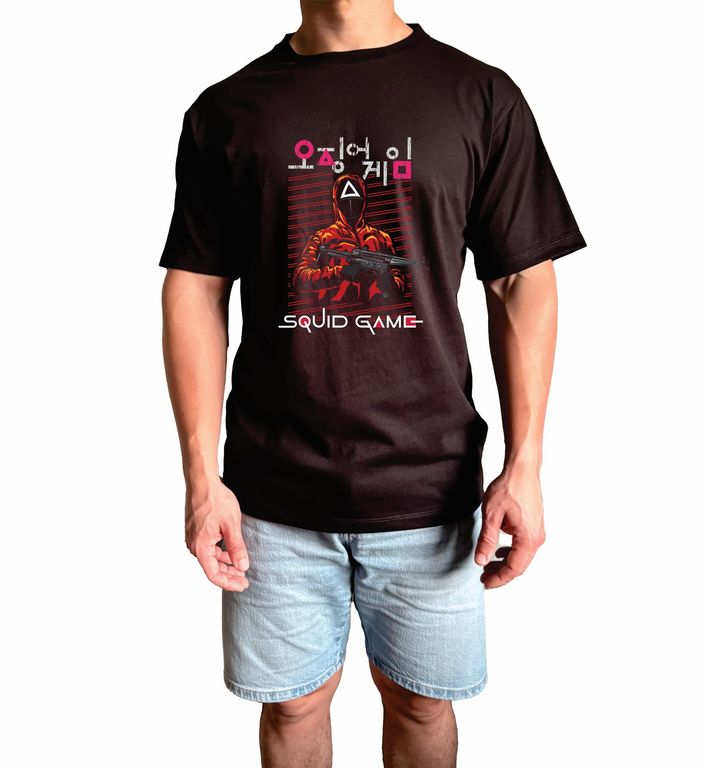 Polo Hombre manga corta diseño juegos - Negro
