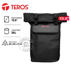 TEROS - Mochila Gamer TE-ACS9018BK para Laptop 156 Diseño Negro