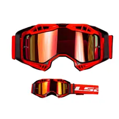 LS2 - LENTE CROSS MOTO NEGRO ROJO