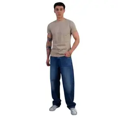 GENERICO - PANTALON JEAN BAGGY FOCALIZADO PARA HOMBRE