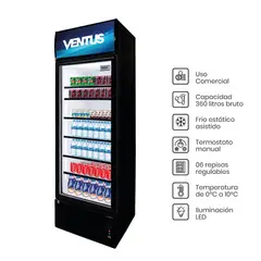 VENTUS - Visicooler 360 Litros Monopuerta Negro LG-360LED