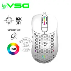 VSG - Mouse Aquila Air White 16,000 DPI RGB Ligero 60g Ultra Preciso