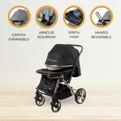 EBABY - Coche Cuna Reversible para Bebé «HARDY» Black