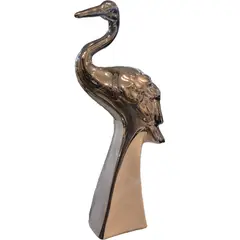 GENERICO - Garza decorativa de cerámica plateada