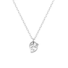 ESPIRAL ROJO - Collar Hoja Punto de Luz - Plata