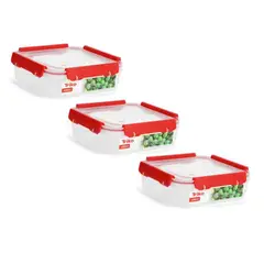 TRIKO - Taper Hermetico Set x3 Contenedores Plasticos 600ml