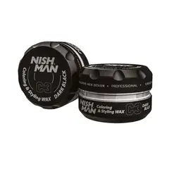 GENERICO - Cera para Cabello Nishman Black C3 Tiñe Canas Color Negro 100ml
