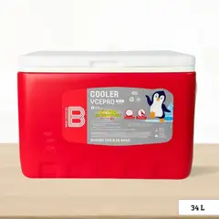 BASA - Cooler de Polipropileno Ycepro Rectangular Rojo 34 l