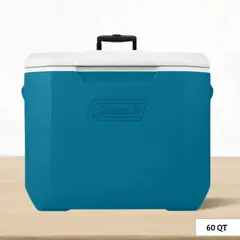 COLEMAN - Cooler Azul Oceano con Asa Telescopica y Rueda 56 Litros 60 QT