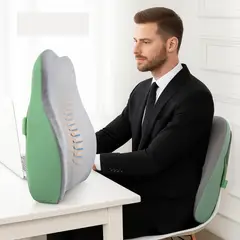 CARJOLLITY - Cojín PREMIUM de Espalda Corrector Lumbar Silla Auto Oficina