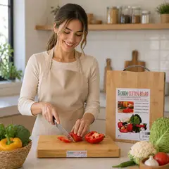 GENERICO - Tabla de Picar de Bambú Natural con Asa Resistente Mediana