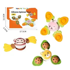 GENERICO - Set Juguete Sensorial 3 Spinners de Succión "Gira y Descubre"