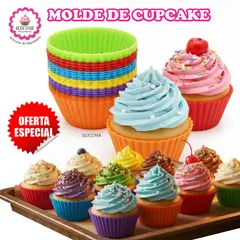 GENERICO - 12 Moldes de Cupcake de Silicona N° 7 Antiadherentes y Reutilizables