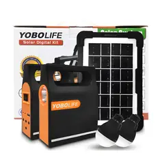 GENERICO - Kit de Linterna Solar Portátil Multiuso con Radio y Focos