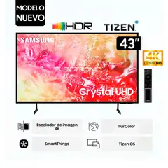 SAMSUNG - Televisor 43 Pulg. UHD 4K Smart TV Tizen UN43DU7000