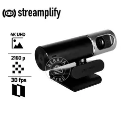 STREAMPLIFY - Webcam 4K CAM PRO-4K Micrófono Dual Clip Magnético 105°