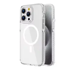 GENERICO - Case Funda protectora magnética transparente para Iphone 16 - Blanco