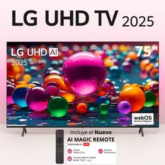 LG - TELEVISOR 75 75UA8000PSB SMART TV UHD 4K THINQ AI 2025 + MAGIC REMOTE