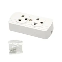 OPALUX - Tomacorriente Doble Universal Superficial + Tierra U-29WH