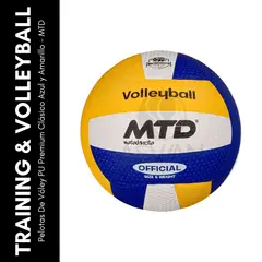 GENERICO - Pelotas De Vóley PU Premium Clásico Azul y Amarillo - MTD