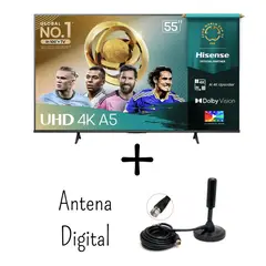 HISENSE - Televisor 55 Pulgadas UHD 4K Smart TV VIDAA 55A5NV + Antena Digital (2025)