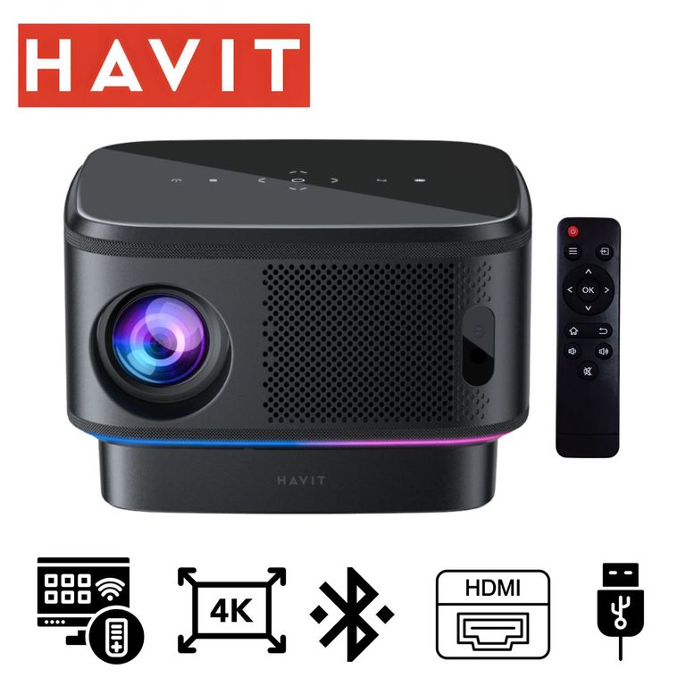 Proyector PJ300 PRO 4k, 550 Ansi Lumens Android TV 9.0, Negro