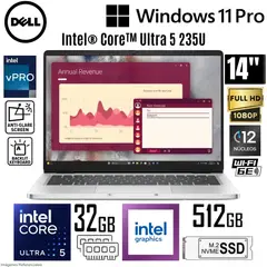 DELL - Laptop Pro 14 5450 Intel Core Ultra 5 235U 32GB RAM 512GB SSD 14" FHD Win 11 Pro