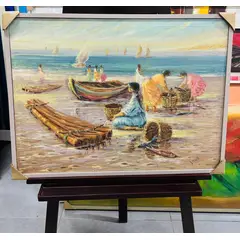 GENERICO - Cuadro al oleo marino 86x64 cm