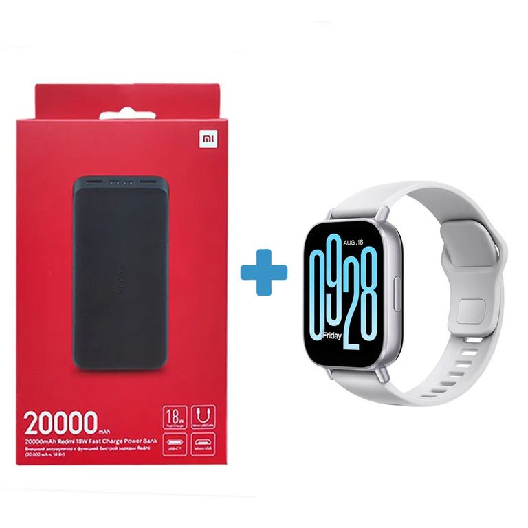 Smartwatch Redmi Watch 5 Active Black + Power Bank 20000 mAh 18W